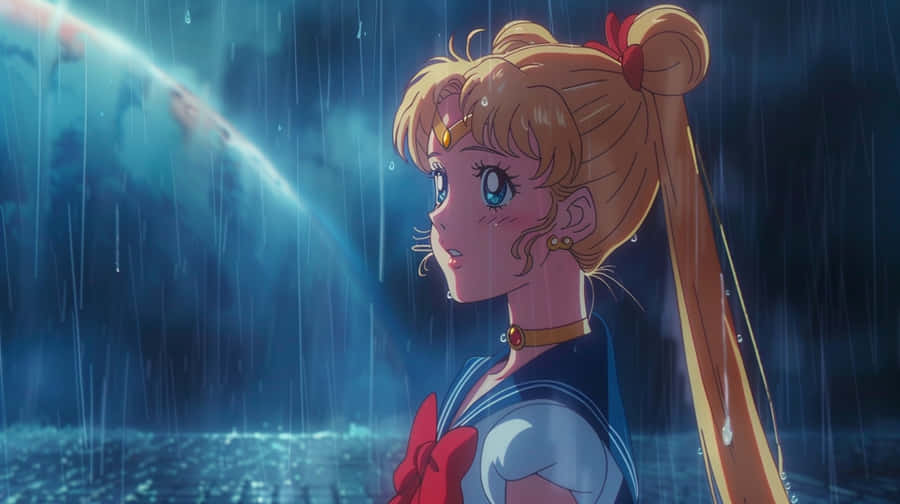 Sailor Moon Rainy Night Gaze Wallpaper
