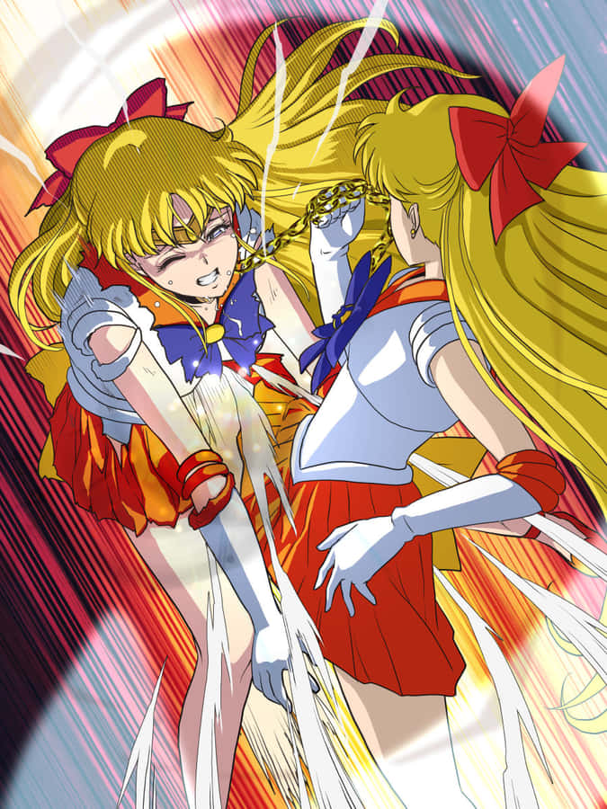 Sailor Venus In Her Classic Fighting Pose Wallpaper