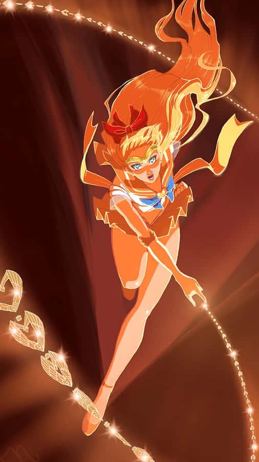 Sailor Venus Looking Courageous And Powerful. Wallpaper
