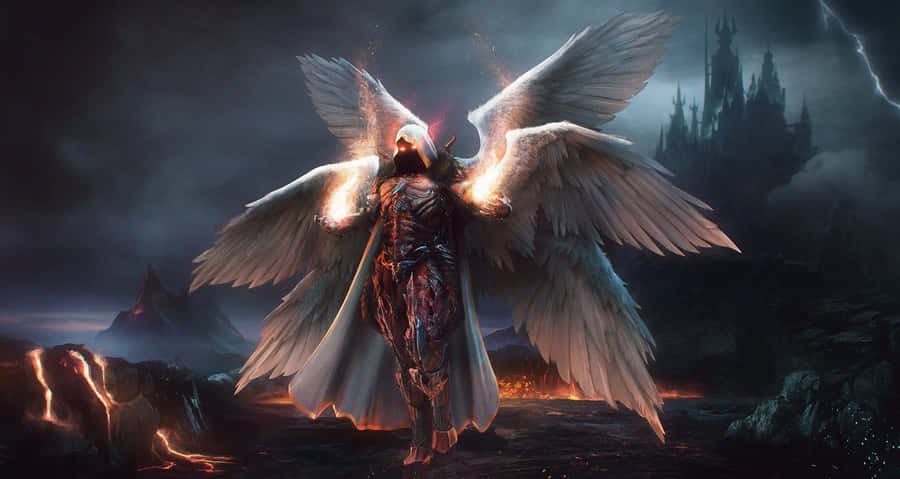 Saint Michael The Archangel In Battle Wallpaper