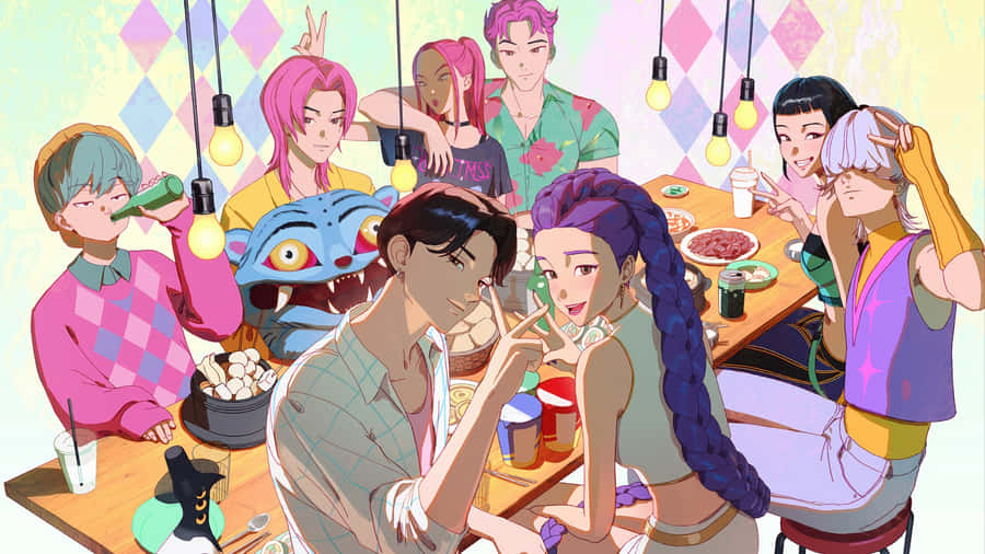 Saja Boys Group Gathering Wallpaper