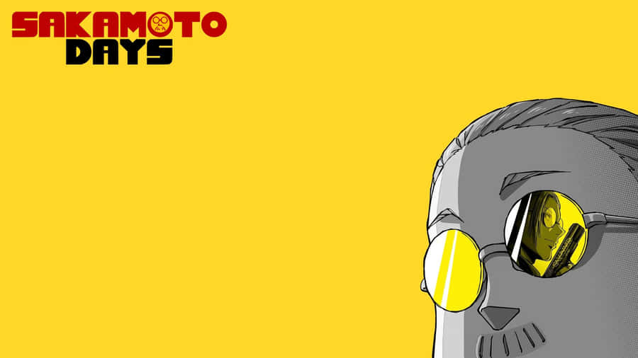 Sakamoto Days Character Profile Yellow Background Wallpaper