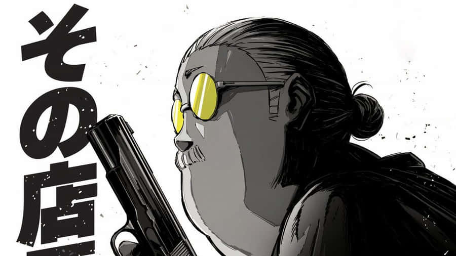 Sakamoto Days Character With Gun And Glasses Wallpaper