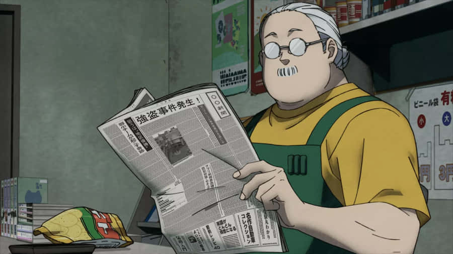 Sakamoto Reading Newspaper Wallpaper