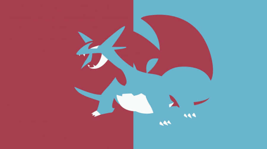 Salamence Red Blue Background Wallpaper