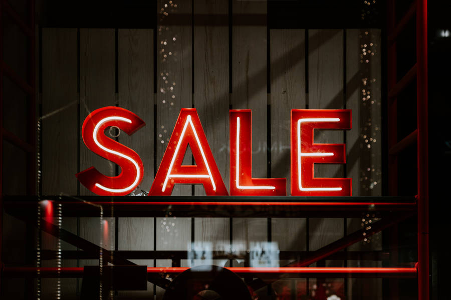 Sales Red Neon Light Signage Wallpaper