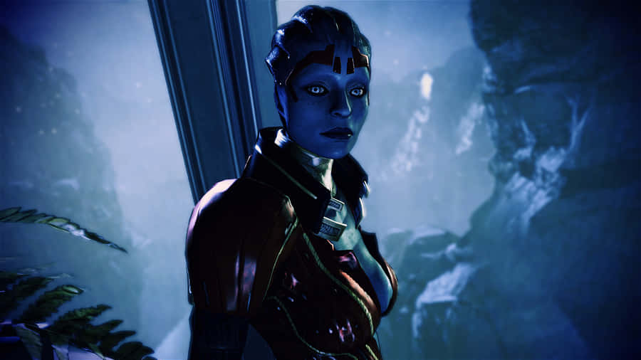 Samara, A Powerful Asari Justicar, In The Captivating Universe Of Mass Effect. Wallpaper
