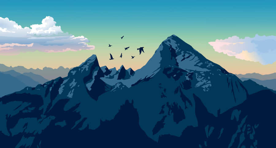 Samsung Dex With Flying Birds Wallpaper