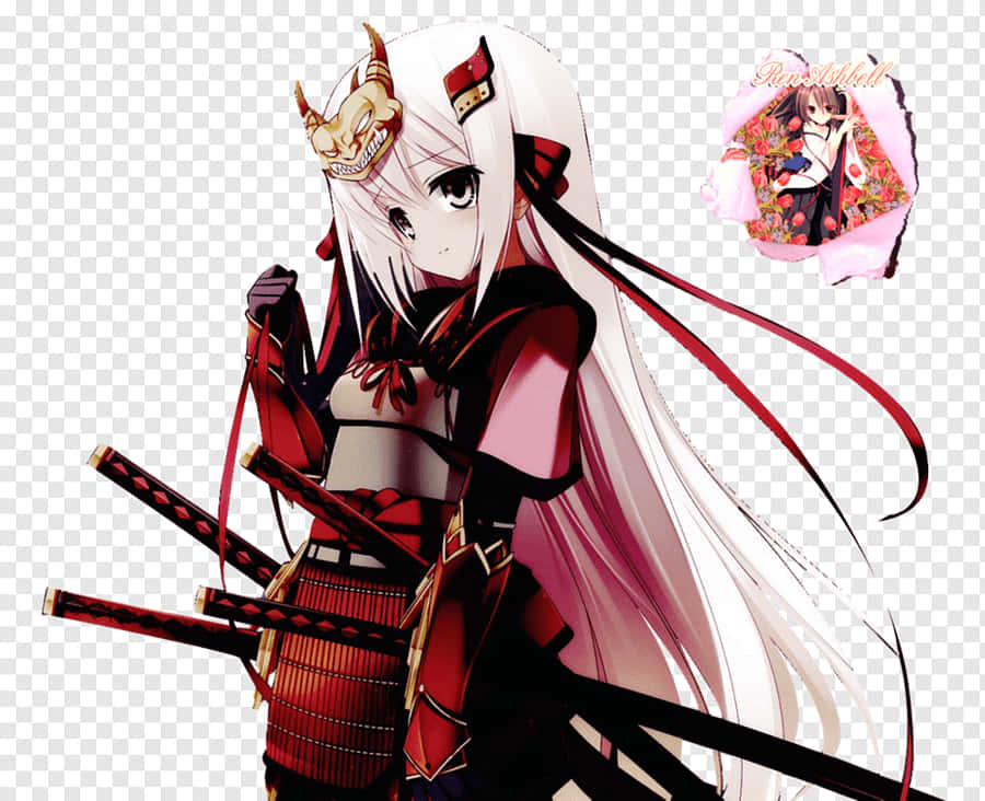 Samurai Anime Girl As Takeda Shingen Wallpaper