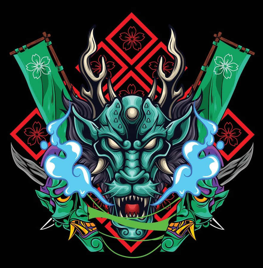 Samurai Dragon Artwork Wallpaper
