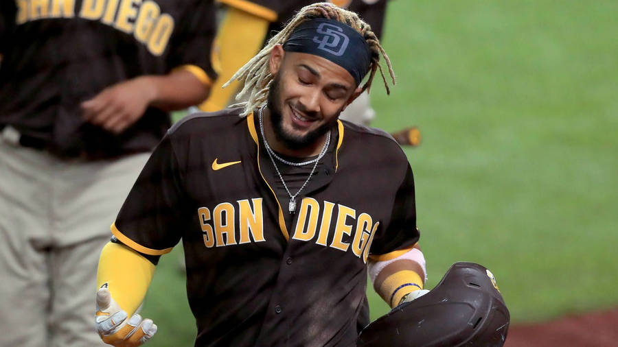 San Diego Padres’ Fernando Tatis Jr. Enjoying A Home Run Wallpaper