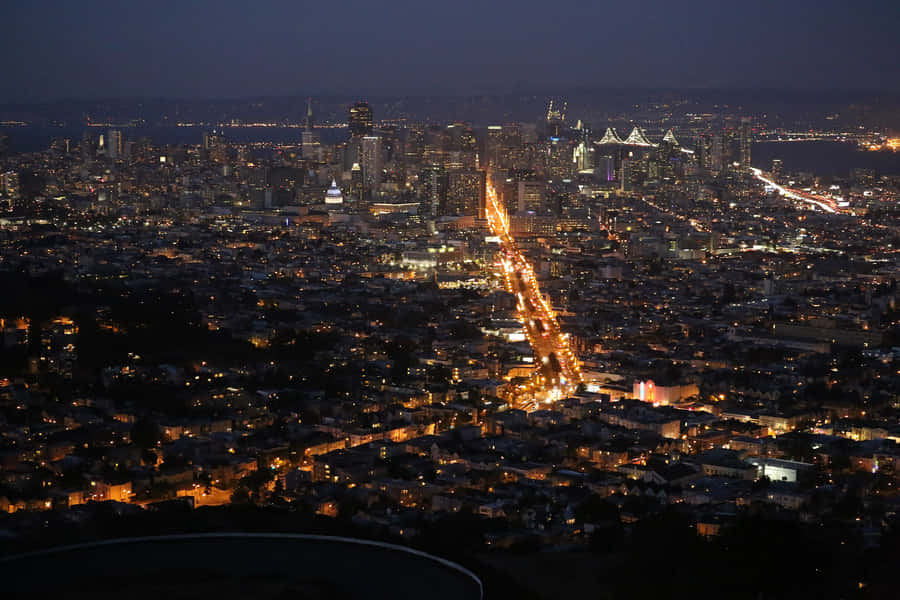 San Francisco Night Viewfrom Twin Peaks Wallpaper