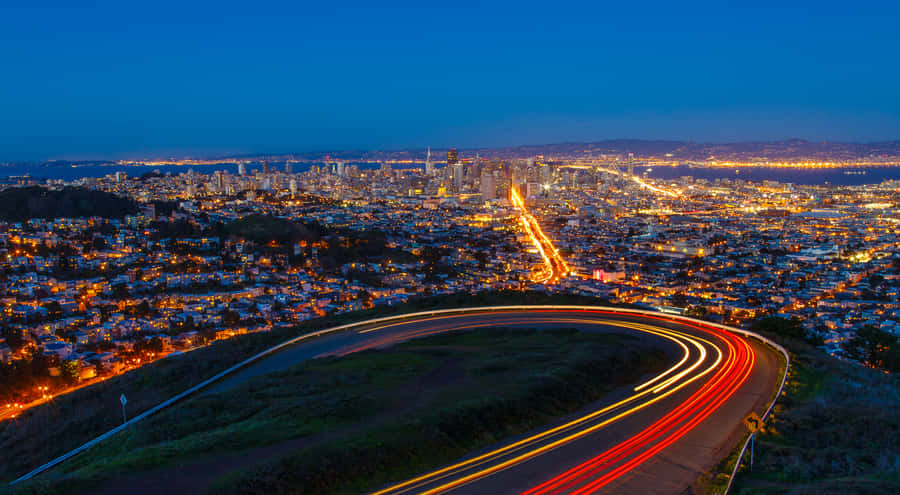 San Francisco Twin Peaks Night View Wallpaper