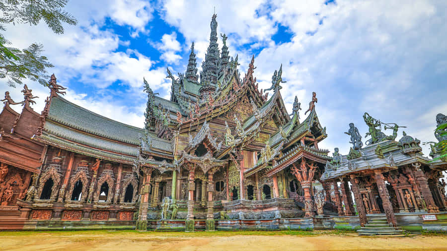 Sanctuary Of Truth Beneath The Blue Sky Desktop Wallpaper