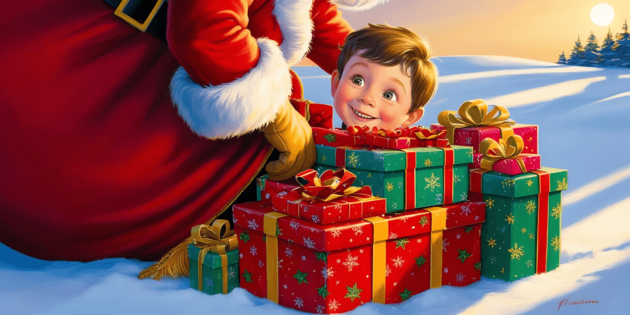 Santa Claus Giving Presents Wallpaper