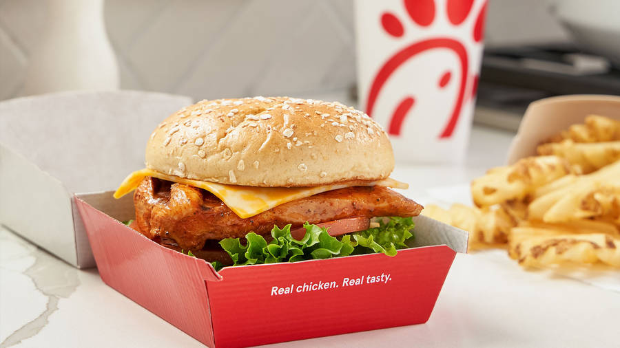 Savory Chick-fil-a Chicken Sandwich Wallpaper