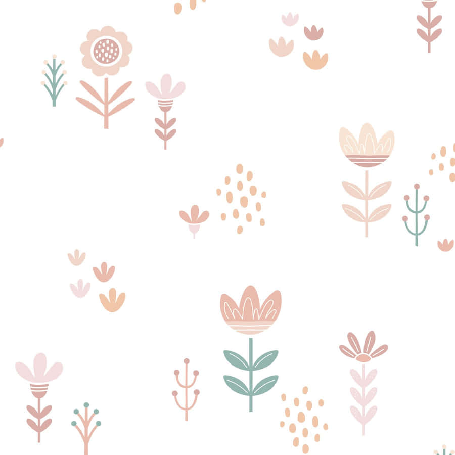 Scandinavian Style Floral Pattern Wallpaper