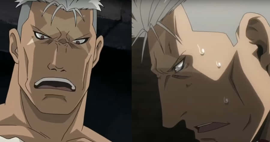 Scar, The Complex Character From Fullmetal Alchemist, Showcasing His Intense And Fierce Gaze Wallpaper