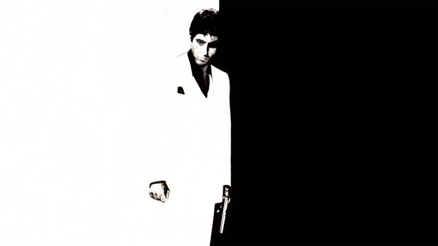 Scarface Black And White Portrait Wallpaper