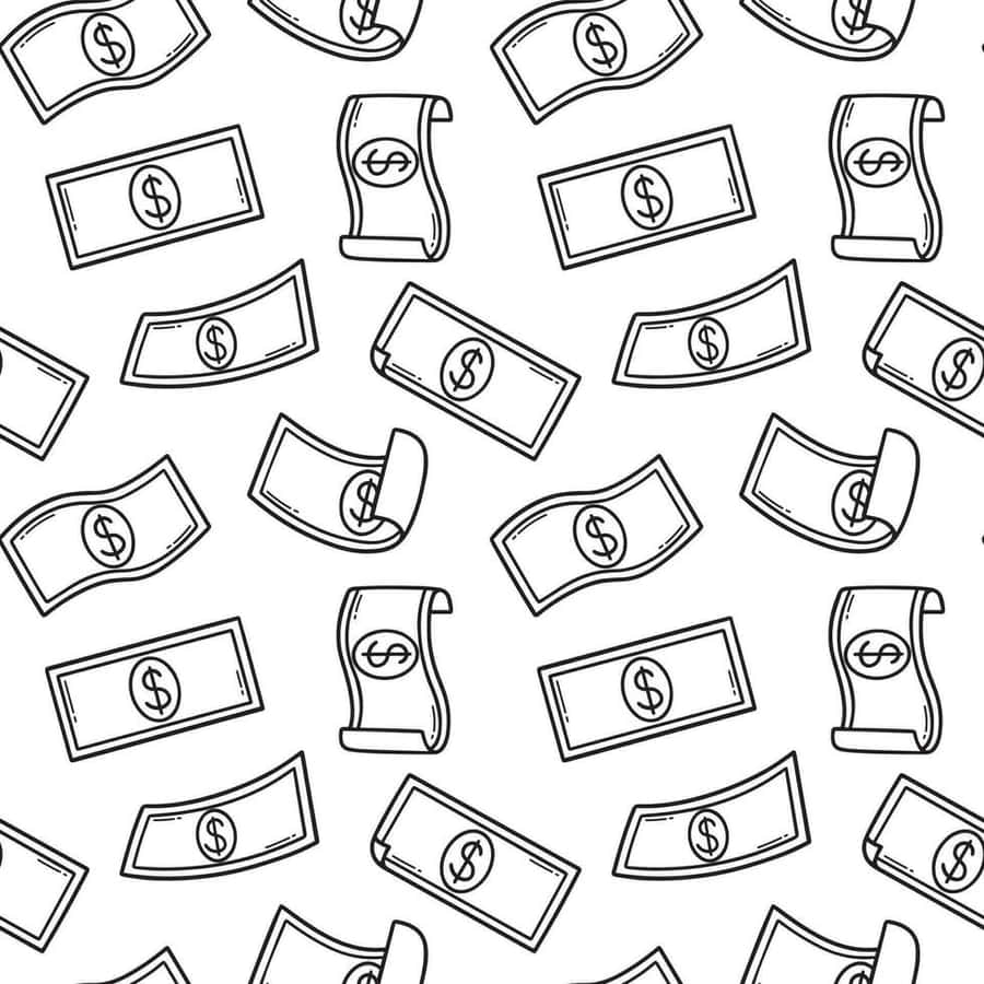 Scattered Dollar Bills Pattern.jpg Wallpaper