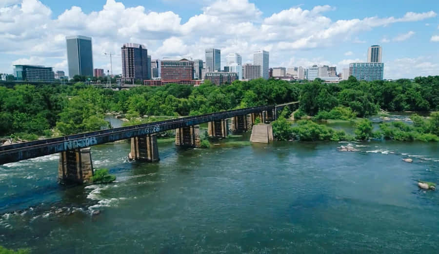 Scenic Evening By The James River, Richmond Wallpaper