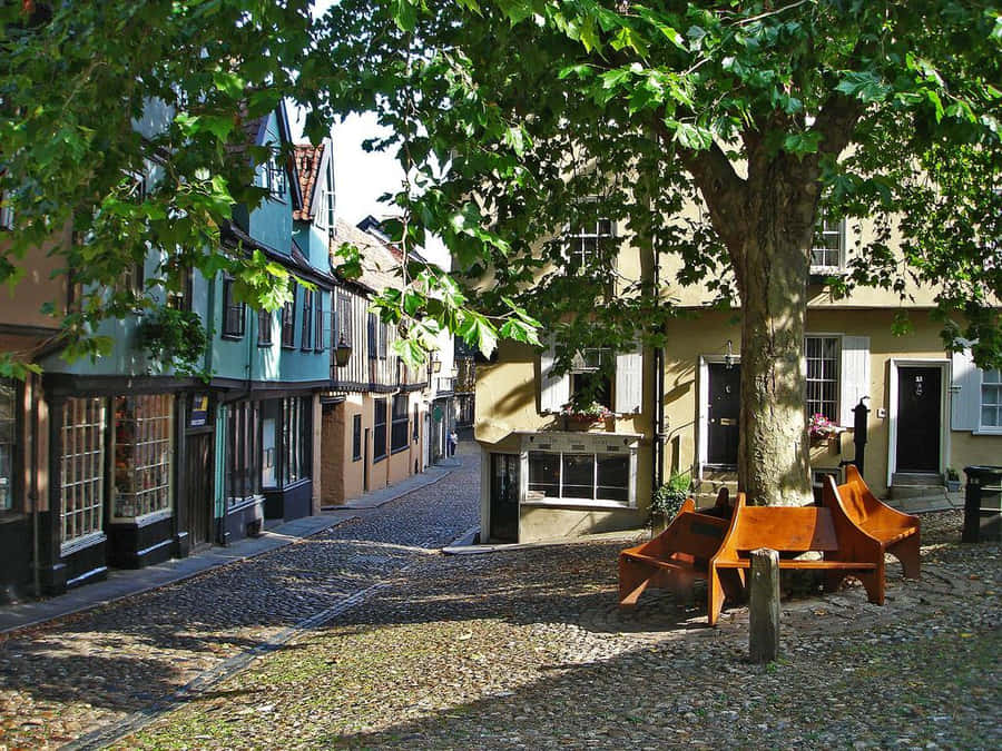 Scenic Sunset Over Norwich, United Kingdom Wallpaper