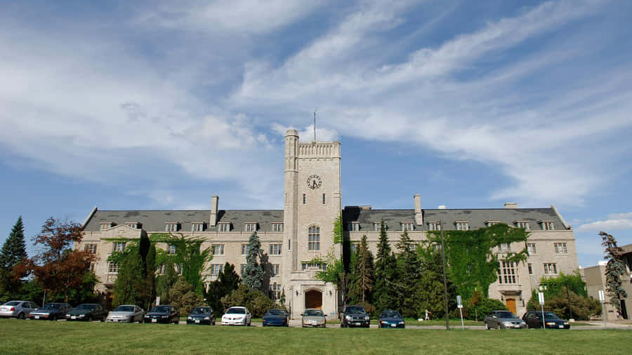 Scenic View Of Downtown Guelph With Natural Landscapes And Historic Architectures. Wallpaper