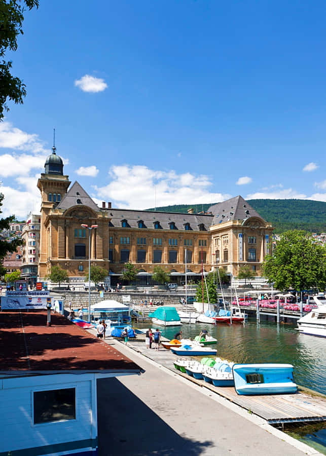 Scenic View Of Neuchâtel In Switzerland Wallpaper