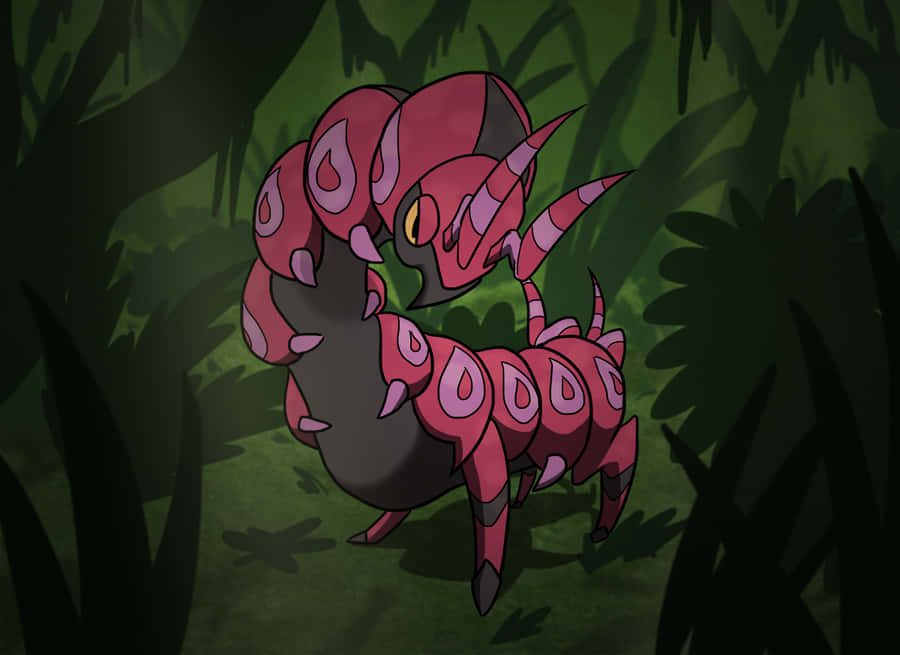 Scolipede In The Forest Green Aesthetic Wallpaper