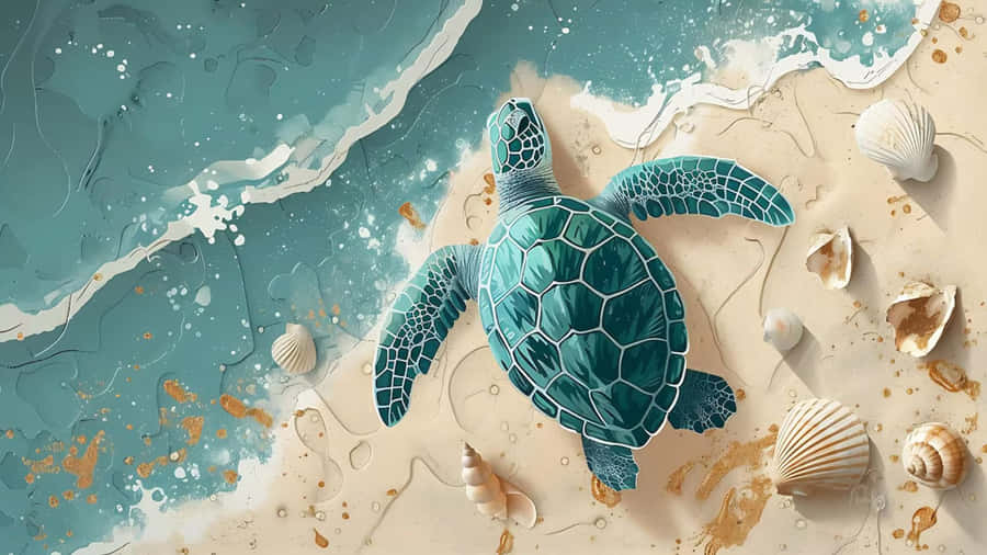 Sea Turtle Beach Vibes Wallpaper