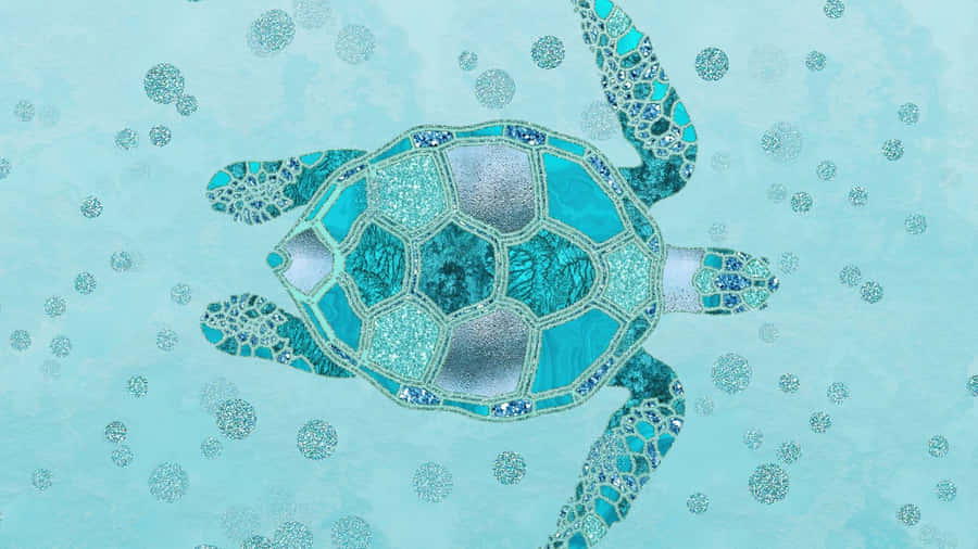 Sea Turtle Mosaic Art Wallpaper
