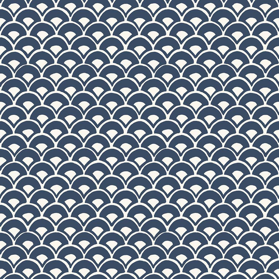 Seamless Art Deco Scallop Fish Scale Pattern Wallpaper