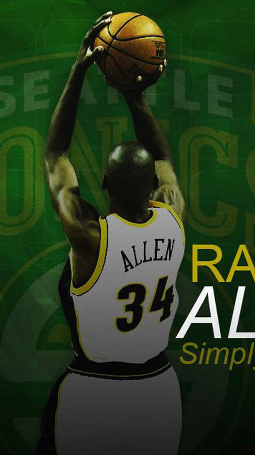 Seattle Supersonics Ray Allen Shooting Ball Wallpaper
