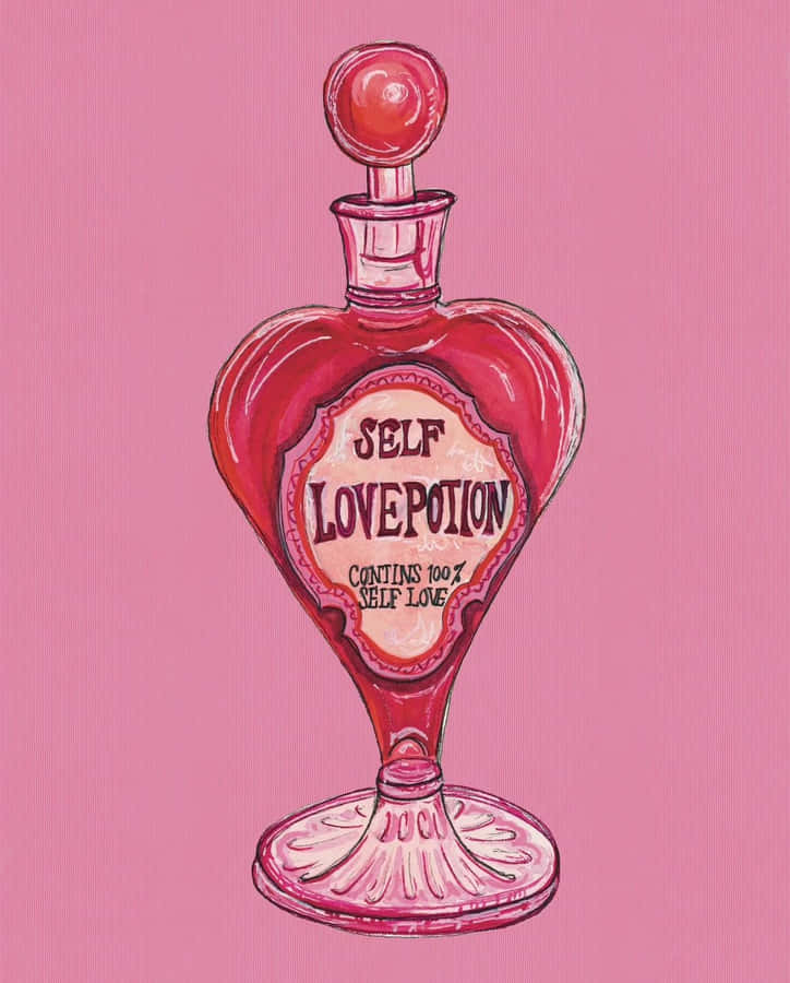 Self Love Potion Bottle Art Wallpaper