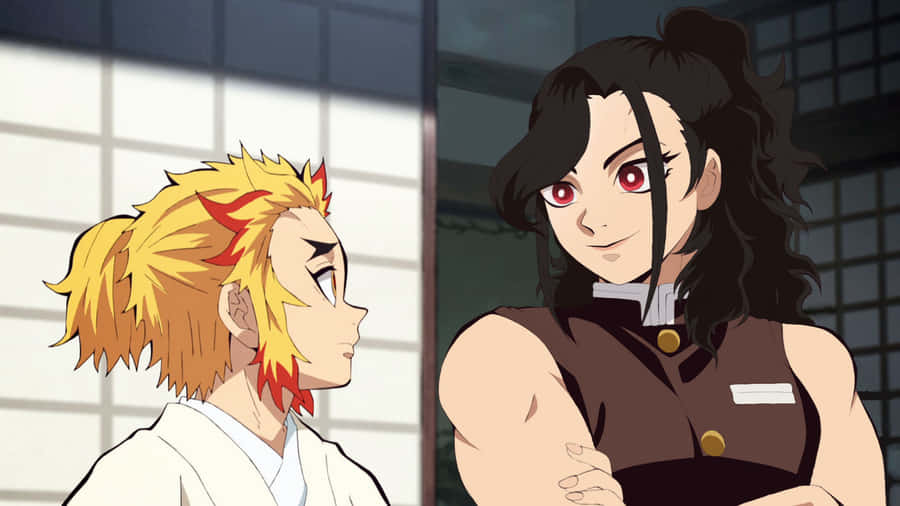 Senjuroand Kyojuro Rengoku Anime Siblings Wallpaper