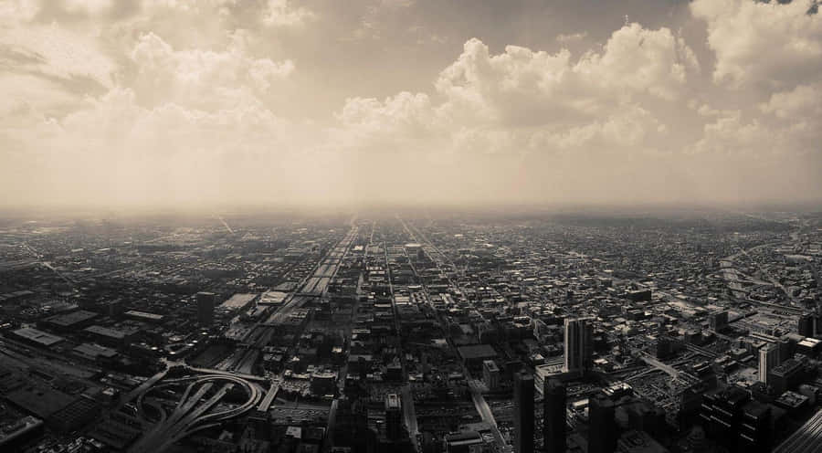 Sepia-toned Urban Street Scene Wallpaper