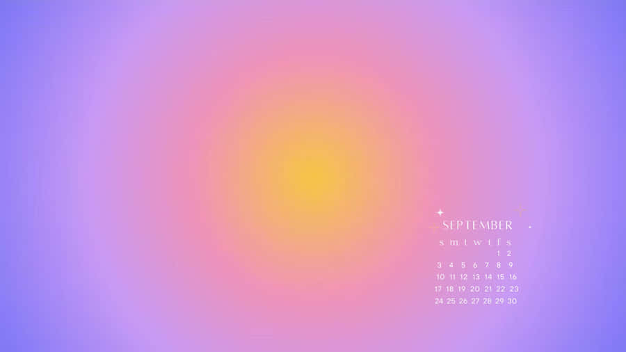 September Aura Gradient Calendar Wallpaper Wallpaper