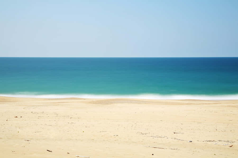 Serene Beige Beachscape Wallpaper