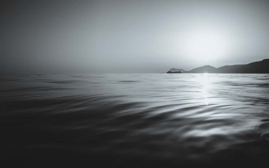 Serene Black And White Ocean Wallpaper