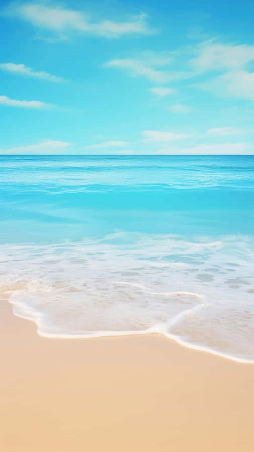 Serene Blue Beach Scape Wallpaper