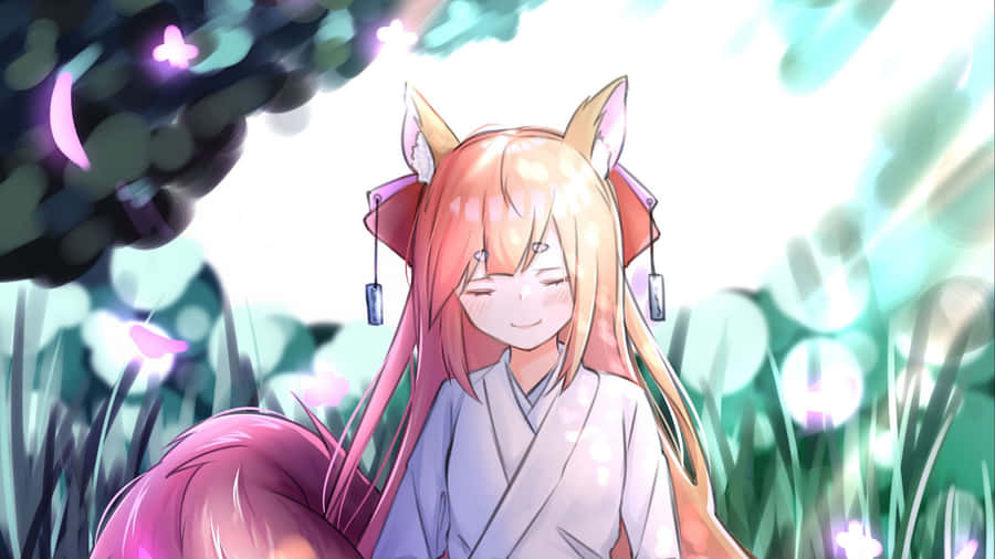 Serene Fox Girl In Nature Wallpaper