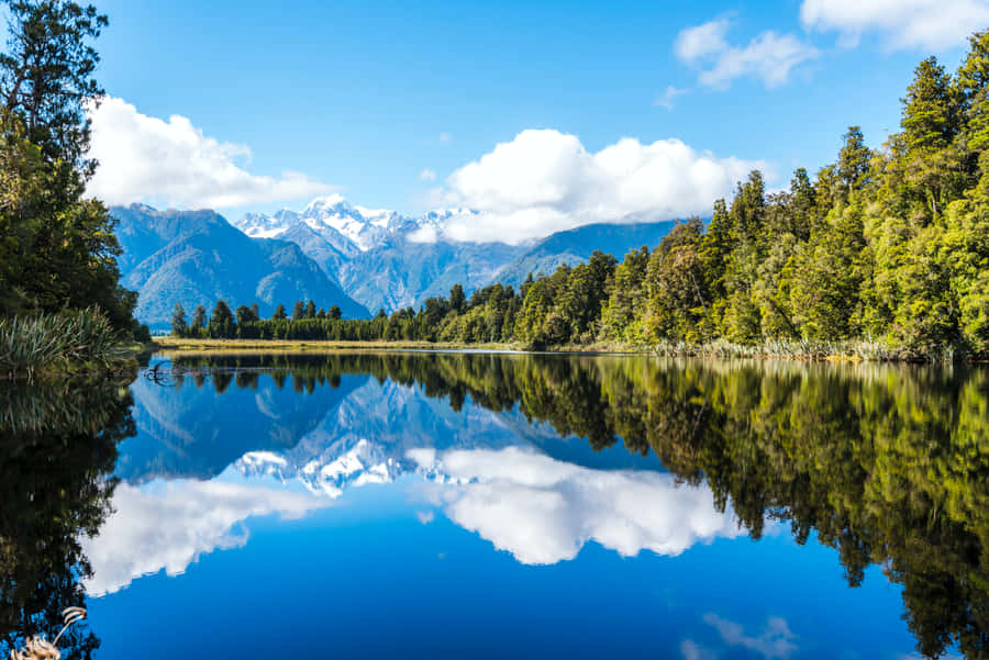 Serene Lake Matheson Desktop Wallpaper