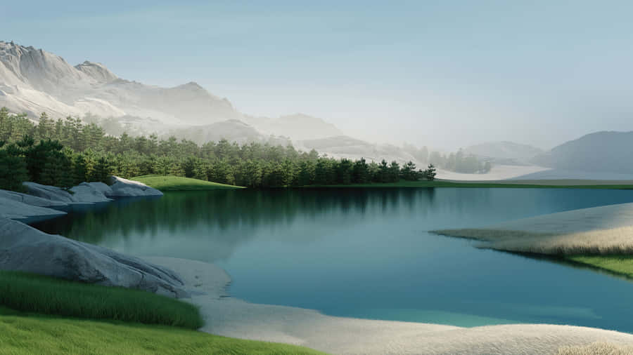 Serene_ Lake_ Mountain_ View_ Windows11.jpg Wallpaper