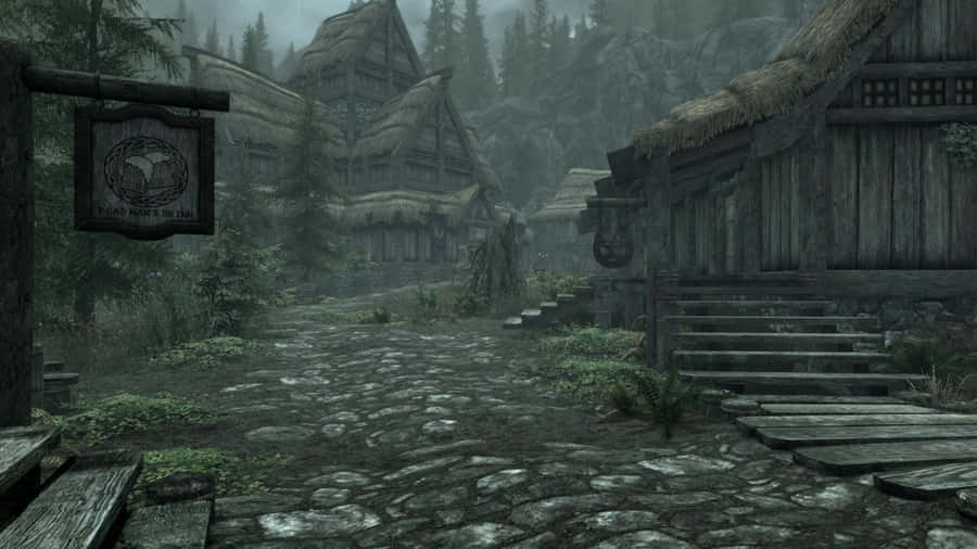 Serene Landscape Of Falkreath In Skyrim Wallpaper