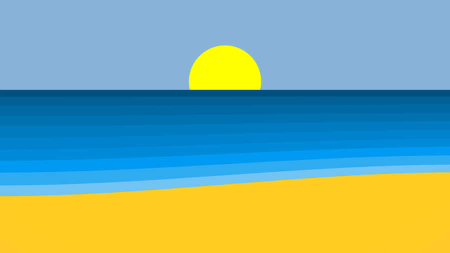 Serene Minimalist Beach Scene Wallpaper