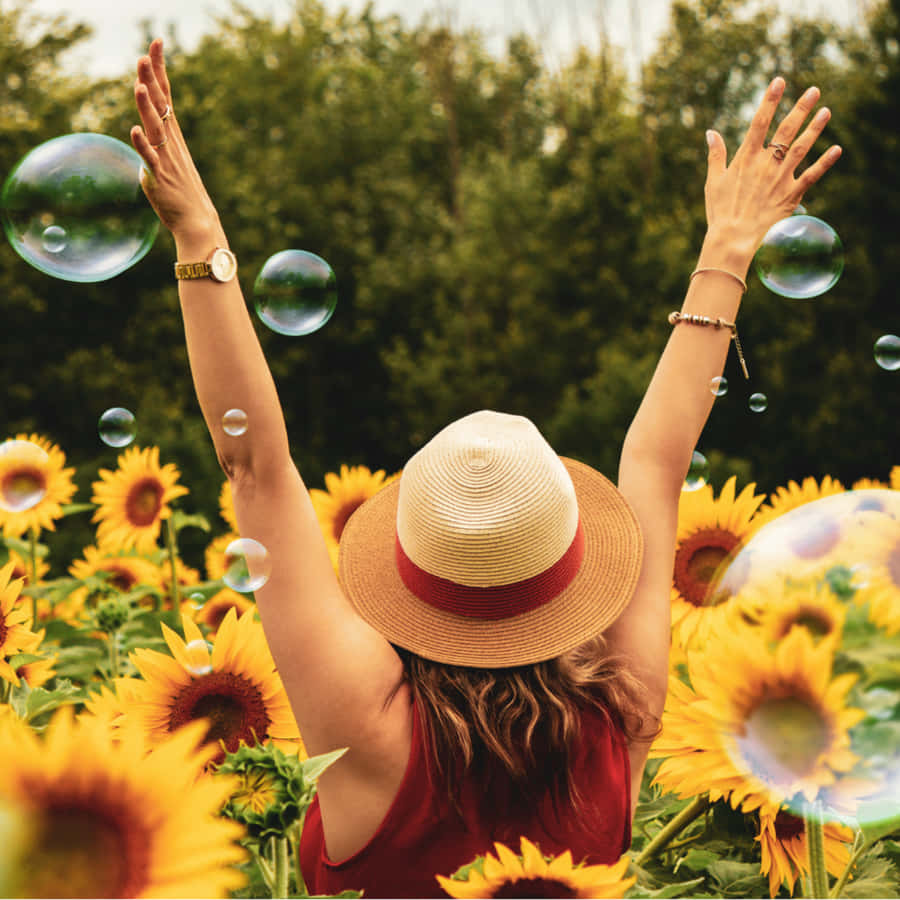 Serene Nature Landscape With A Person In Contentment Wallpaper