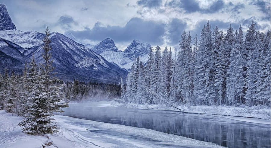 Serene Snowy Landscape Wallpaper
