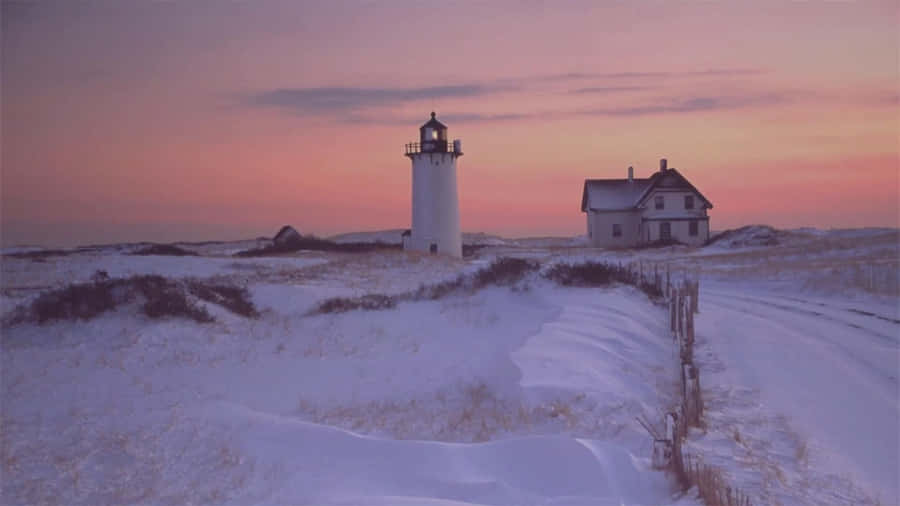 Serene Winter Beach Escape Wallpaper