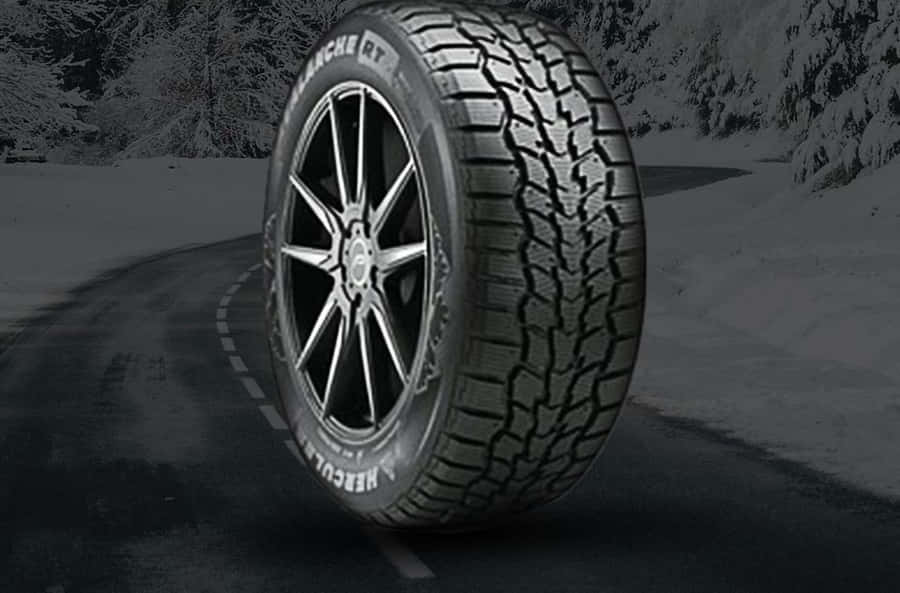 Set Of Winter Tires With Snowflake Symbol Wallpaper