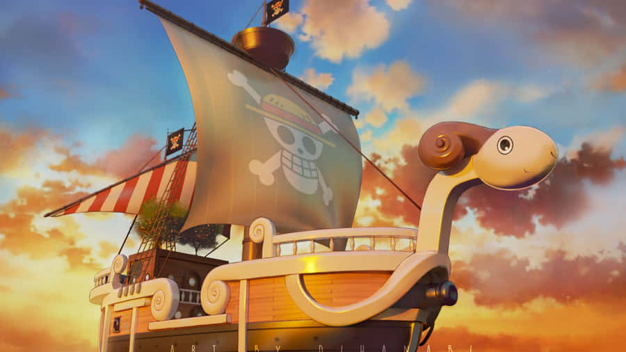 “setting Sail On Going Merry” Wallpaper